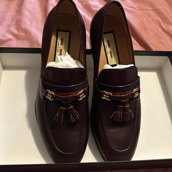 Authentic Gucci Loafers - Burgundy Size 6.5 - Picture 10 of 11
